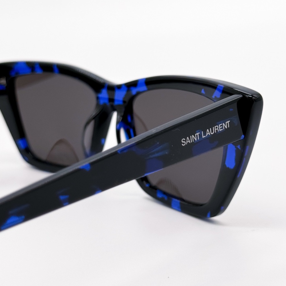 NEW SAINT LAURENT SL 276 MICA 009 CAT EYE BLACK BLUE GREY WOMEN SL276 SUNGLASSES - Picture 8 of 11